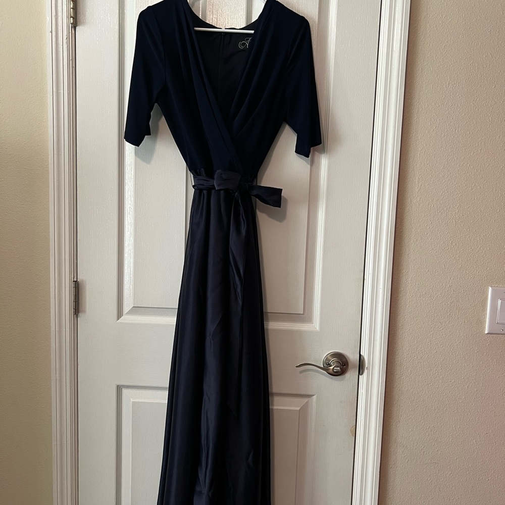 Alex Evenings Dark Blue Maxi Dress
